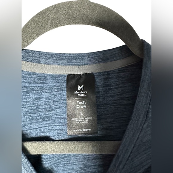 Member’s Mark Tech Crew Long Sleeve Shirt Blue Size Large - Picture 5 of 8